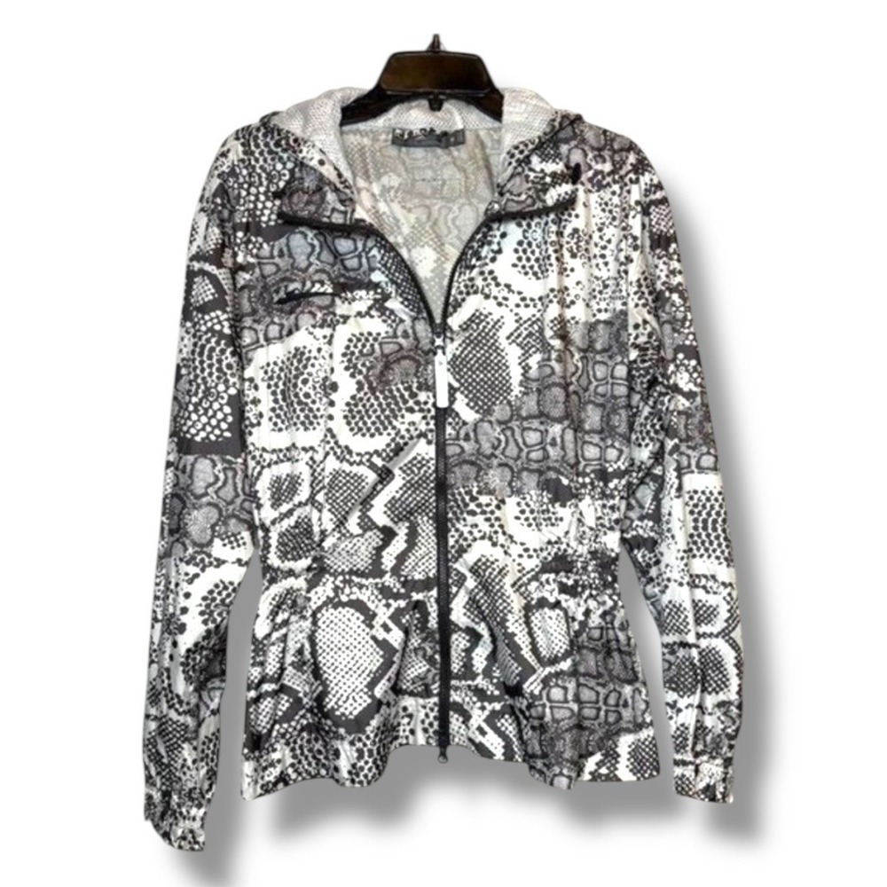 Adidas Stella McCartney Windbreaker Women Medium Gray Snake BQ8267 Gorpcore